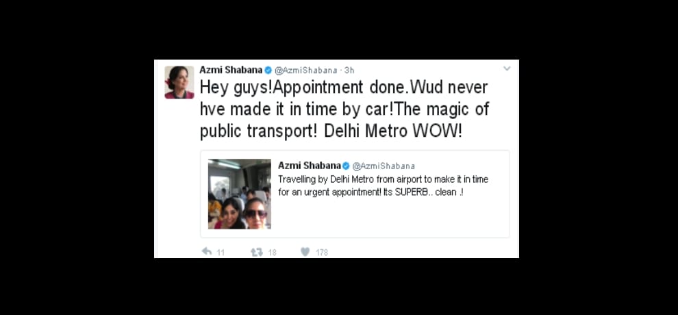 shabana azmi ditches private car and traveled through delhi metro