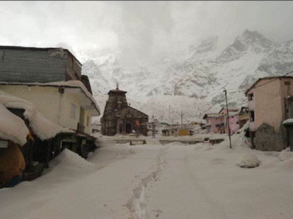 snowfall in mountain area 
