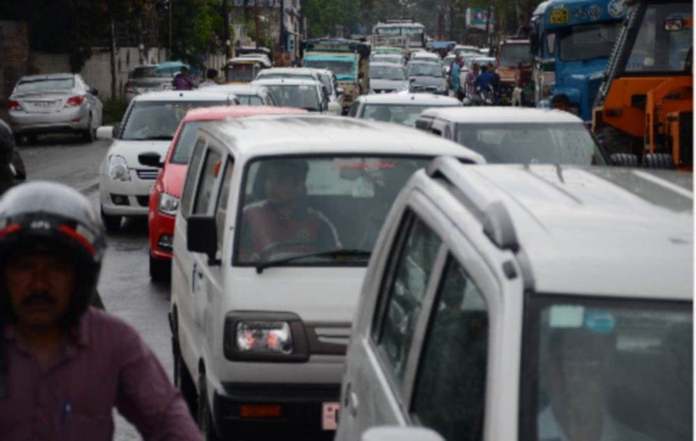 traffic jam in dehradun