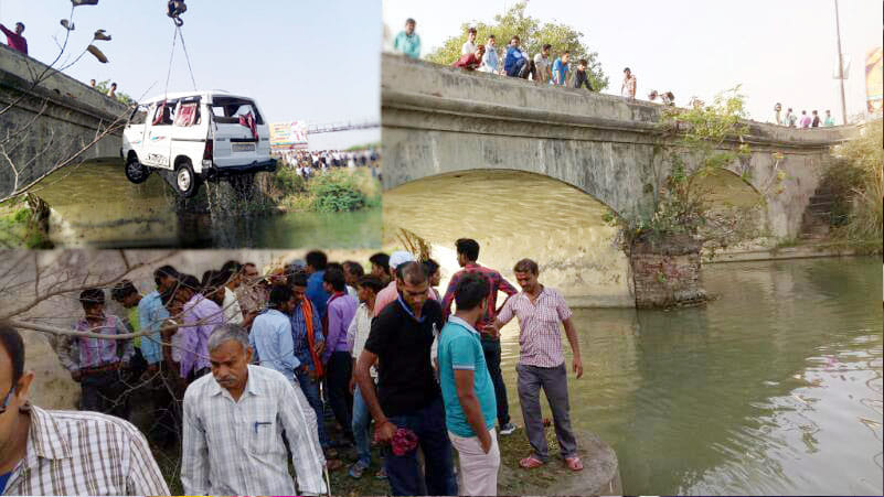car dipped in canal