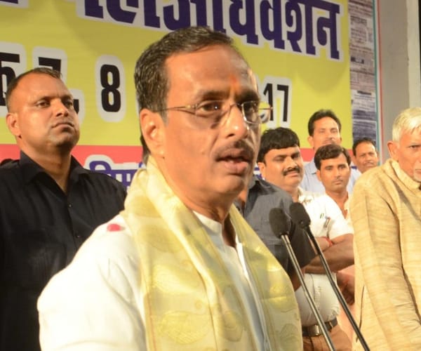 deputy chief minister dinesh sharma in a PWD programme.