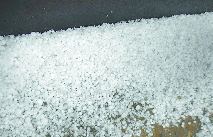 Hail on crops