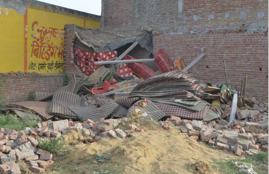 House, shop collapsed, report of loot from JCB