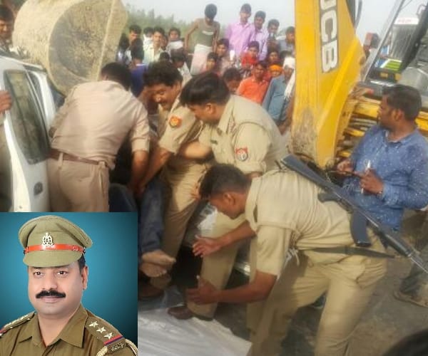 Police inspector died in an accident in Kakori in Lucknow.