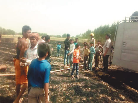 Five farmers' crops burnt due to fire