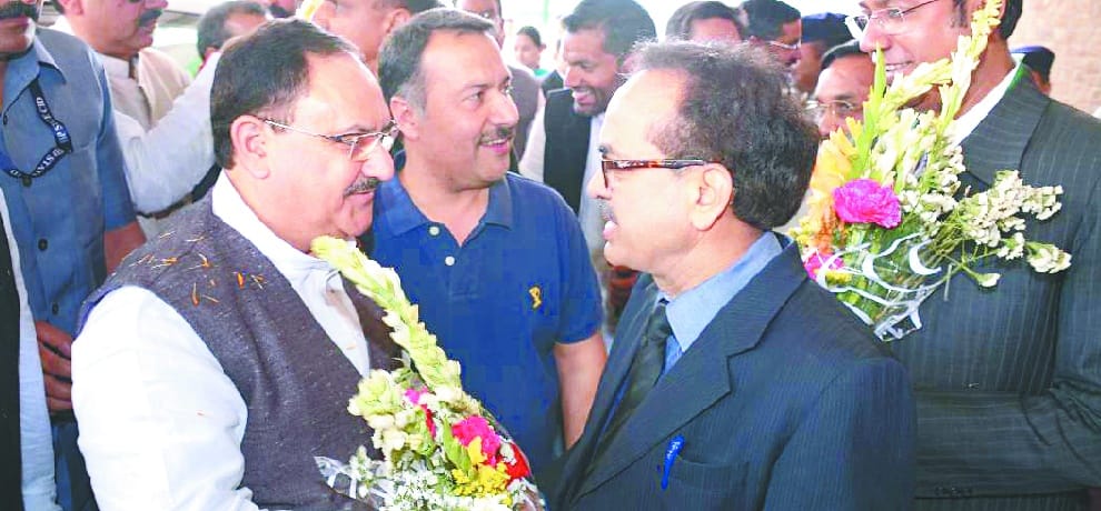 BJP workers raise slogans in favour of health minister JP Nadda to be next CM of Himachal Pradesh