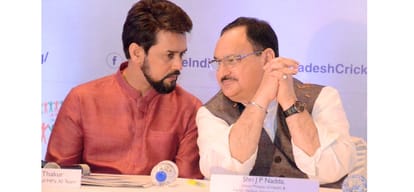 BJP workers raise slogans in favour of health minister JP Nadda to be next CM of Himachal Pradesh