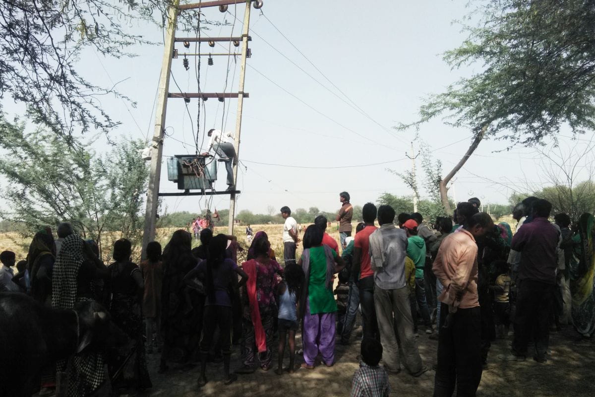 A fire in wheat crop due to breakage of wire