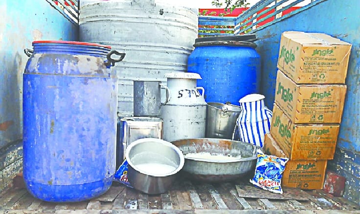 Caught millet milk factory