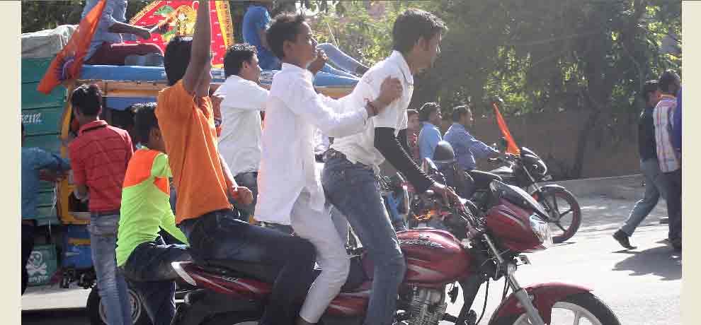 bajrang dal members took out rally on hanuman jayanti where all law and order was broken