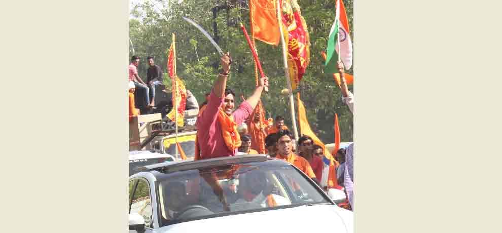 bajrang dal members took out rally on hanuman jayanti where all law and order was broken