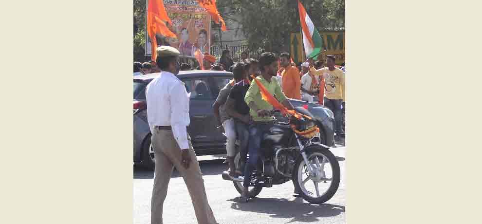 bajrang dal members took out rally on hanuman jayanti where all law and order was broken