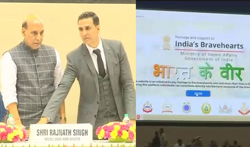 Akshay Kumar & Home Minister Rajnath Singh Launch Website & Mobile App For Jawans