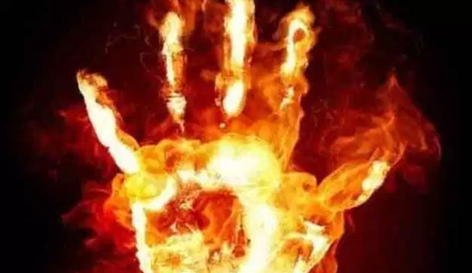 mother fires herself with two children