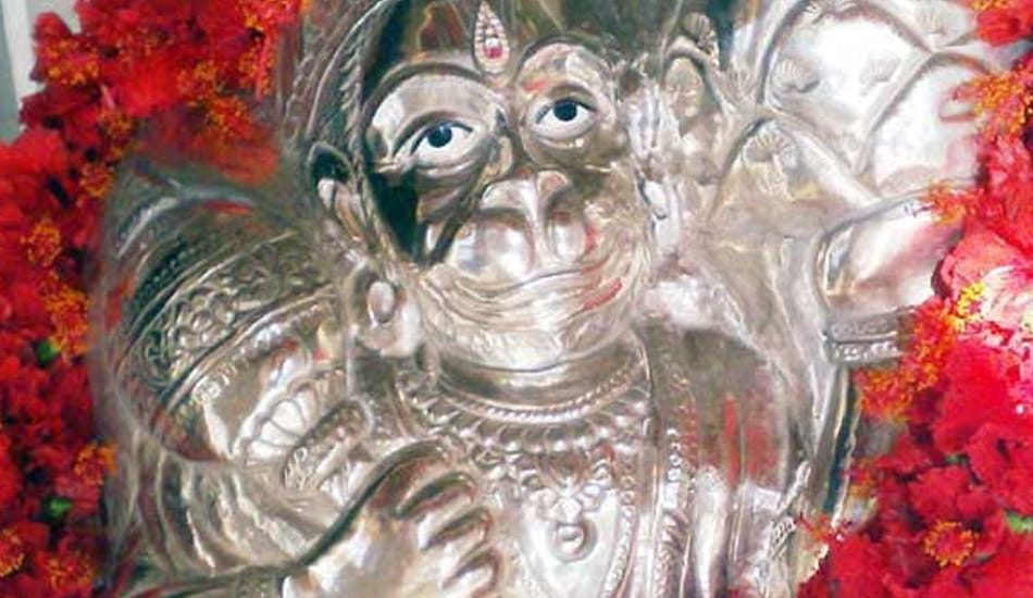 chaos due to through statue of hanuman 