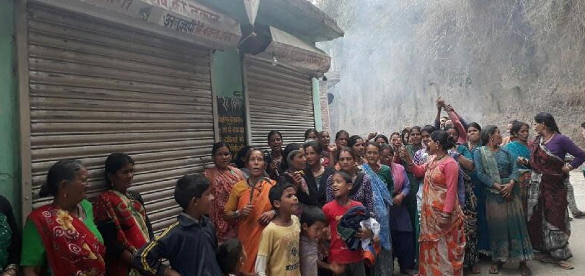 Women protest against alcohol in Saraghat
