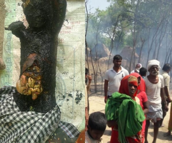  A child died in a fire in sultanpur.