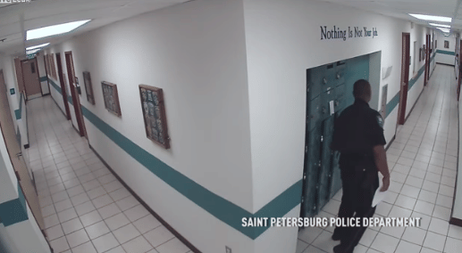 policeman caught in cctv footage