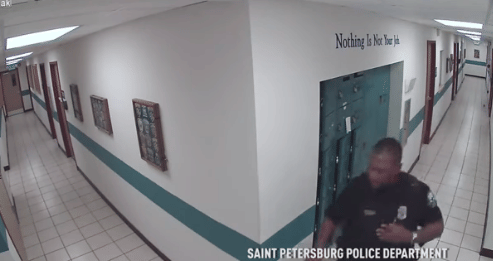 policeman caught in cctv footage