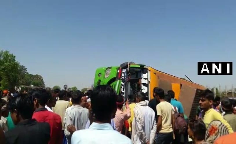 Three passengers killed, 42 injured in a bus-truck collision in Madhya Pradesh's Sidhi