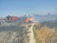 sonipat, fire, farmer in trouble