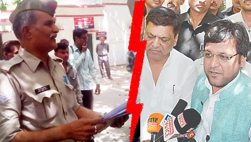 former minister nitin agrawal and police soldier dispute