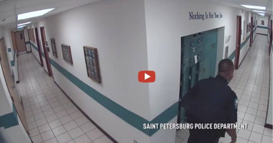 policeman caught in cctv footage