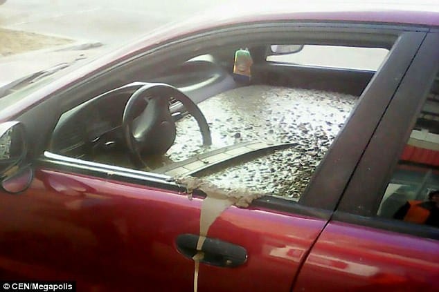 Furious husband fills wife's car with cement after she legally changed her surname 
