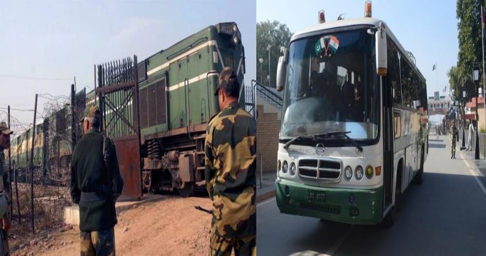 india teach lession to paksitan rail and bus service would be stoped