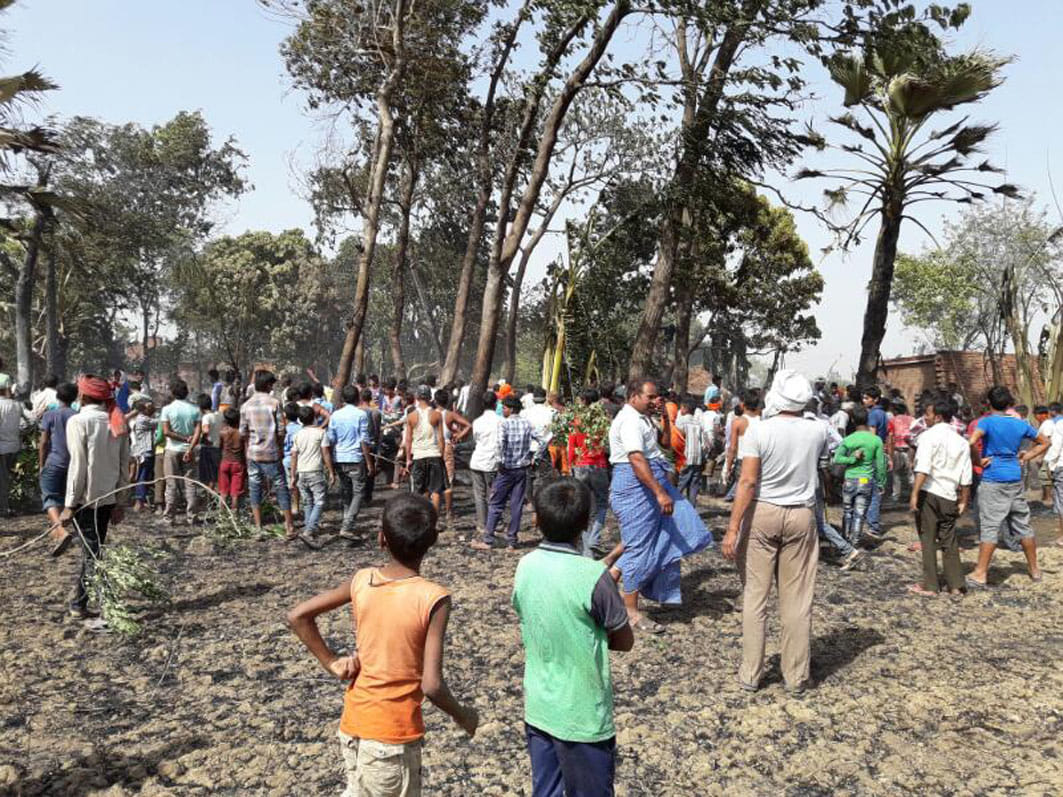 The houses of nine people burnt in the elderly