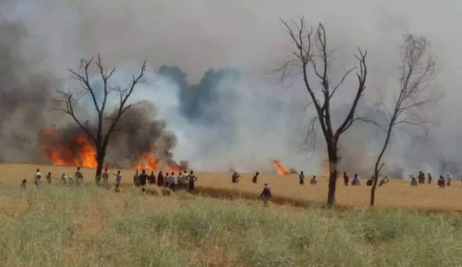 fire in corps at kanpur dehat 