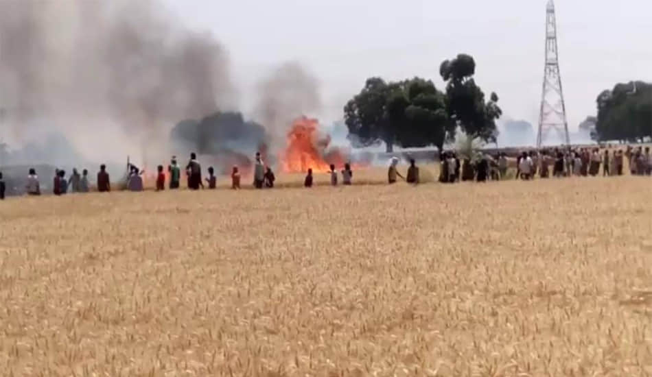 fire in corps at kanpur dehat 