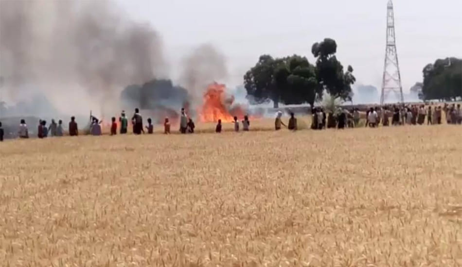 fire in corps at kanpur dehat 