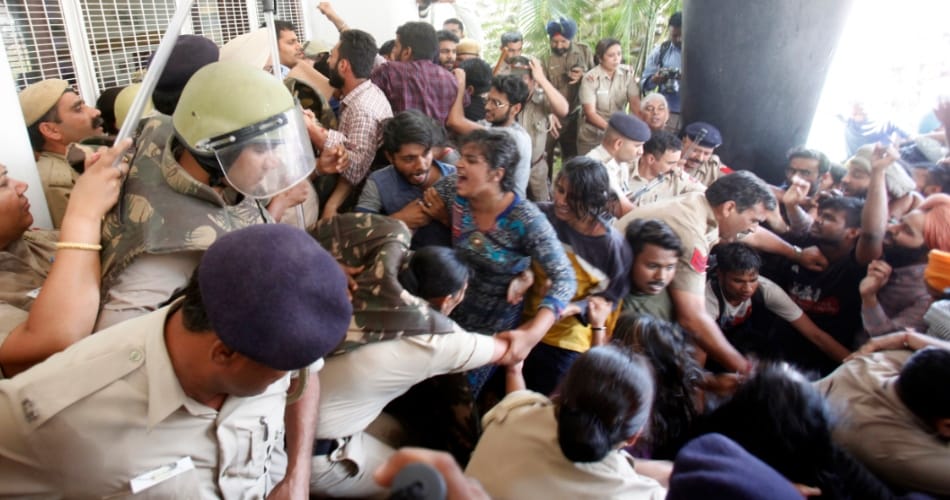 panjab university fee hike protest police invoke sedition charge