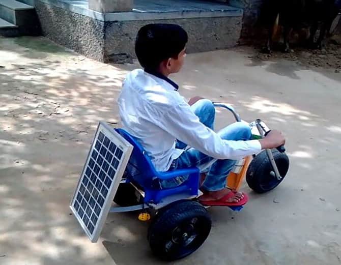 13 year old haryana farmer son avneet develops solar powered bike, unique super bike