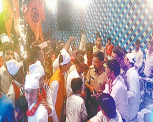 during prayer of bhagwati smoebody throw egg