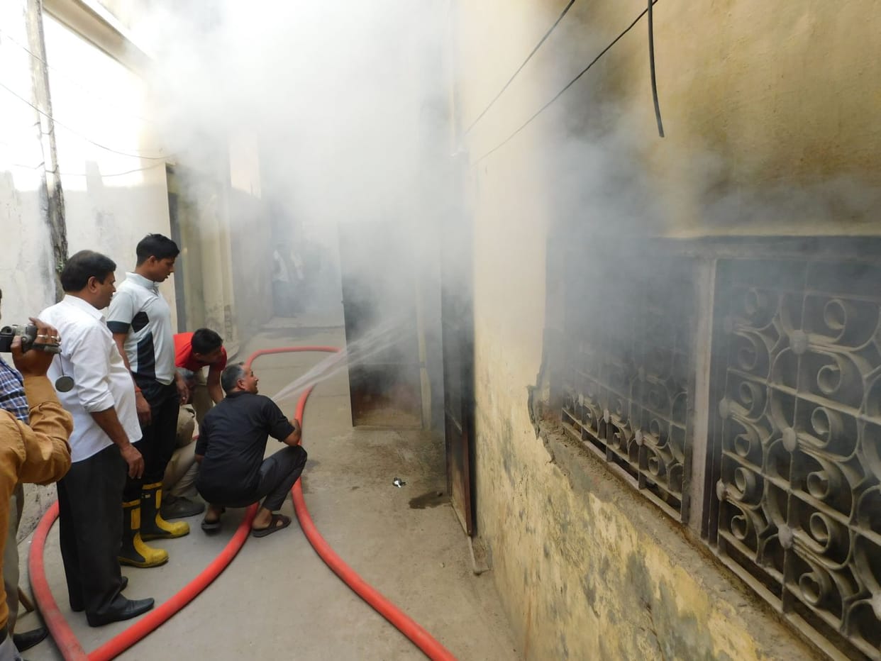 Before the National President visits, the fire in the office of the NSUI jaipur
