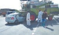 Collision, car, driver, dies, five referees, fatehabad