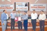 award, goyal award, ku, scientist, kurukshetra