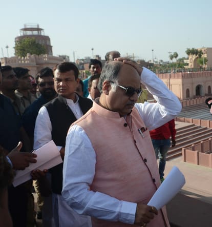 cabinet minister ashutosh tandon and state minister suresh pasi is in lda office