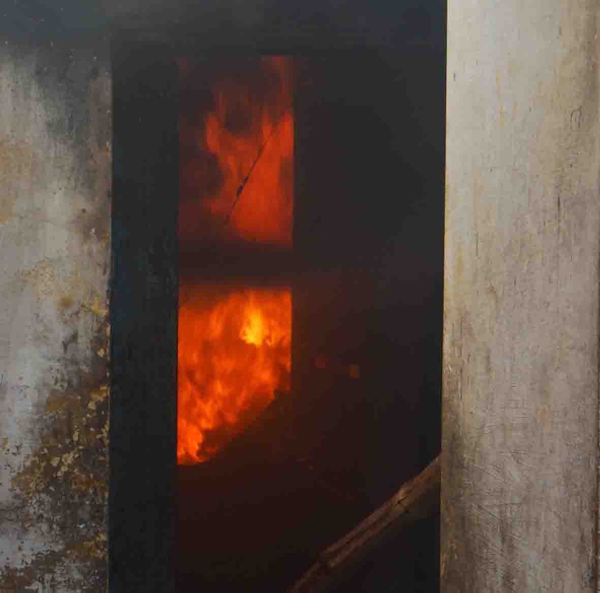 a boy death due to fear after see animal burn in fire