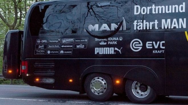 Borussia Dortmund team bus hit by explosions