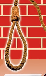The victim has been hanged by the miscreants.