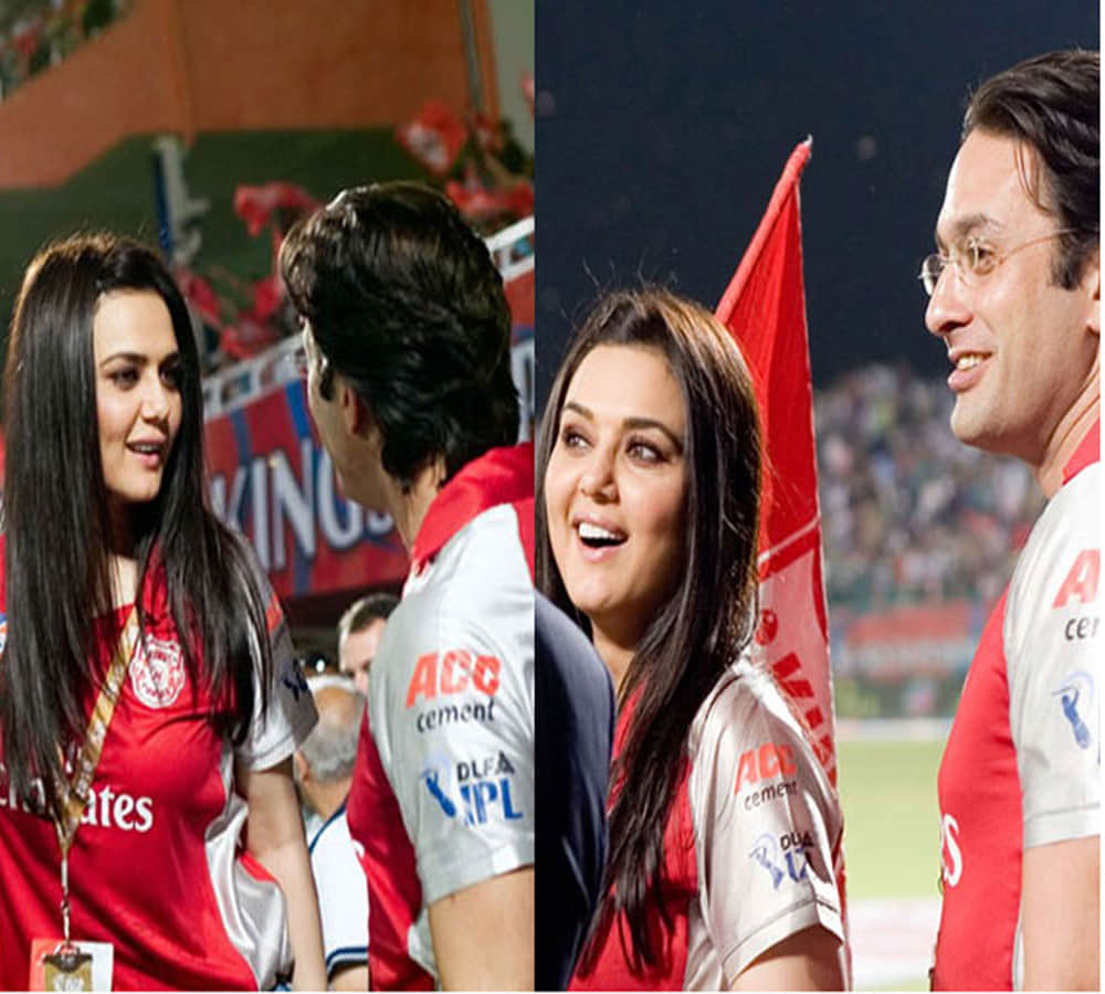 Preity Zinta back with ex Ness Wadia, spotted during an IPL 2017 match