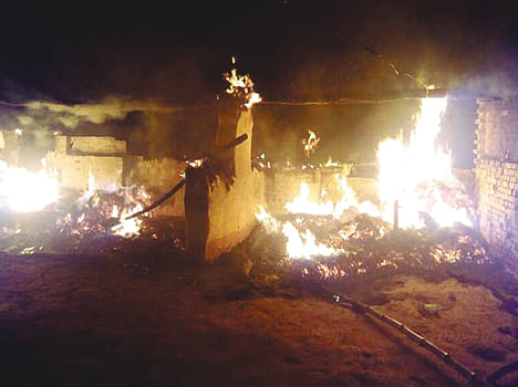 29 houses burnt, two women scorched with spark