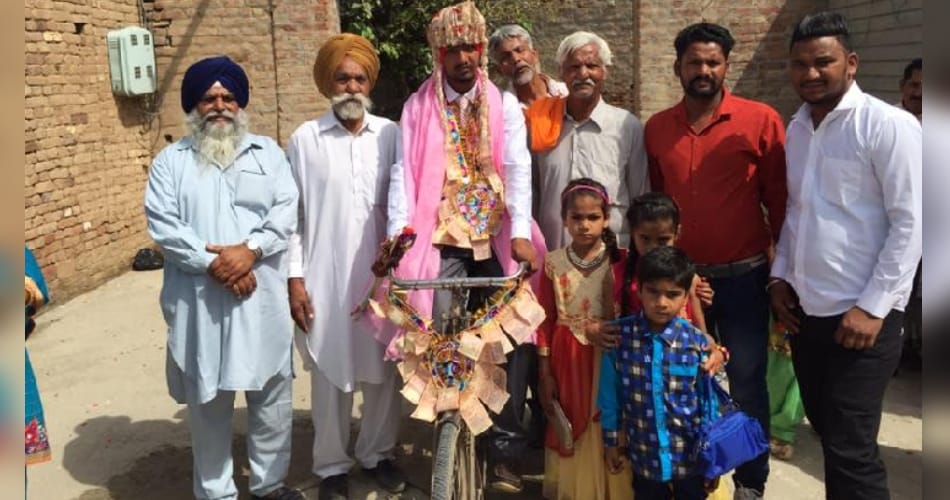 punjab unique marriage, bride on cycle, punjab news