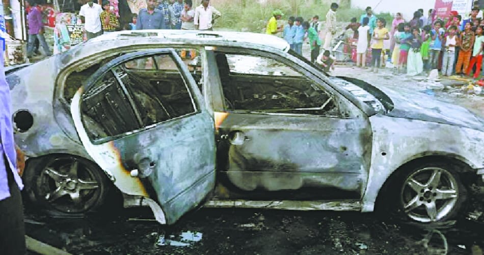 Car caught fire in mohali, city news
