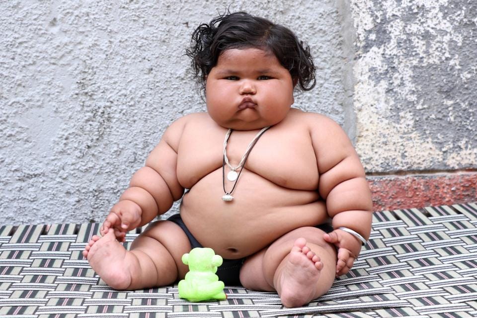 obese baby girl alarms doctors by weighing at just eight months old