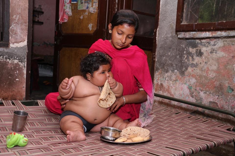 obese baby girl alarms doctors by weighing at just eight months old