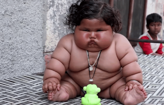 obese baby girl alarms doctors by weighing at just eight months old